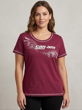 BRP Can-am Spyder Raspberry Rhinestone Graphic T-shirt Size Large